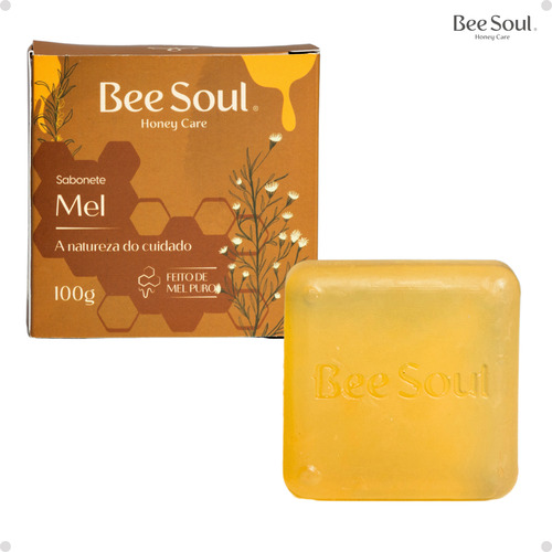 Kit 2 Sabonetes Barra Glicerinado De Mel Hidratação 100g