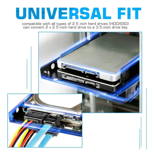 Soporte De Montaje Doble Para Disco Duro Interno Ssd De 3.5