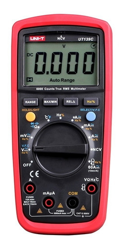 Amperimetro Rms Verdadero 10 Amp 600 V Ohm Faradio Hz Ut139c