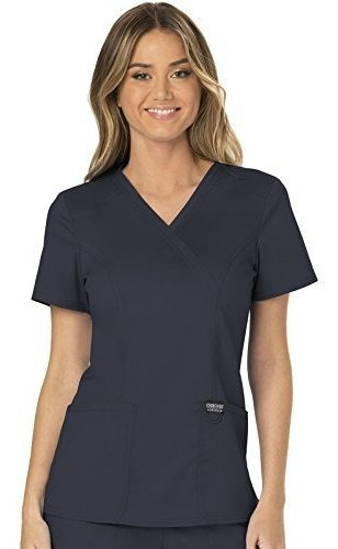 Top Cherokee Mock Wrap Workwear