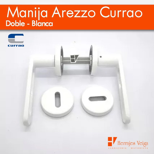 Imagen 4 de 10 de Manija Arezzo Doble Blanca Picaporte Currao Puerta T/ Tropea