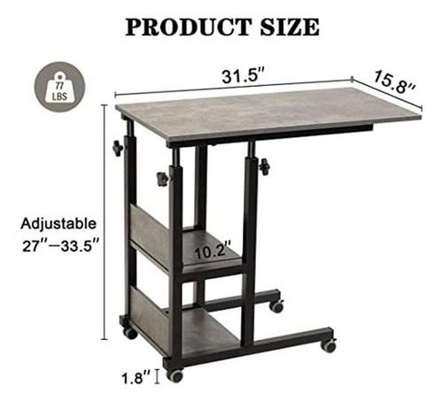 Mesa Lateral En Forma De Hadulcet C Ajustable, Mesa C De Con