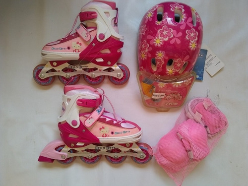 Imagen 6 de 6 de Patines Lineales Para Niña Con Kit De Proteccion