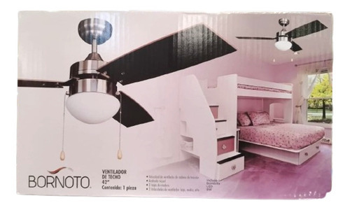 Ventilador De Techo 42 Pul Bornoto Cantidad de aspas 3 Diámetro 106 cm