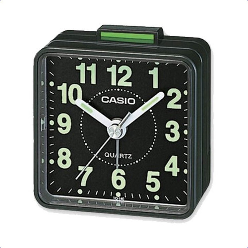 Reloj Despertador Casio Tq140 Numeros Grandes Analogo Luz Color Negro/negro