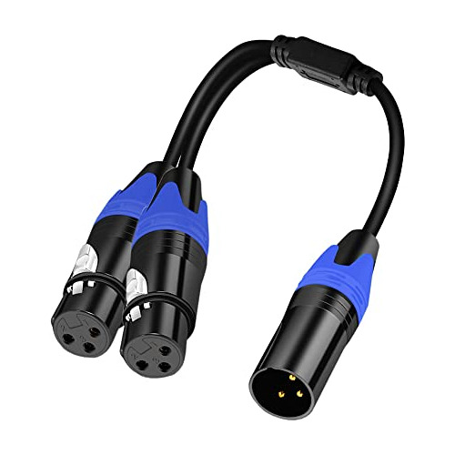 1 Macho 2 Hembra Xlr Y Splitter Micrphone Cable 1.5ft, ...