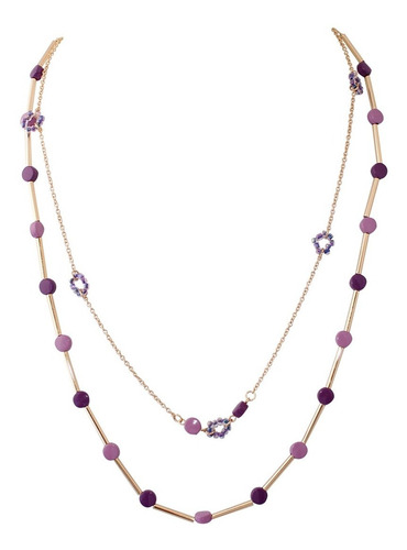 Collar Gargantilla Largo 60cms  Mujer Moradas Lilas #123