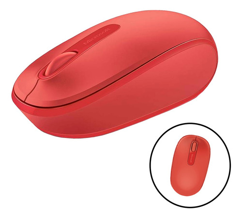 Mouse Óptico Inalámbrico Microsoft Con Receptor Usb Rojo.