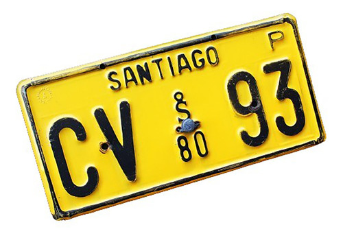 ¬¬ Placa Patente Antigua Chile Santiago Año 1978 Zp