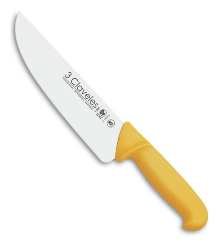 Cuchillo 3 Claveles # 1384 Polip. Amarillo 20 Cms Carnicero