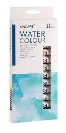 Aquarela Sinoart 12 Cores De 12ml 