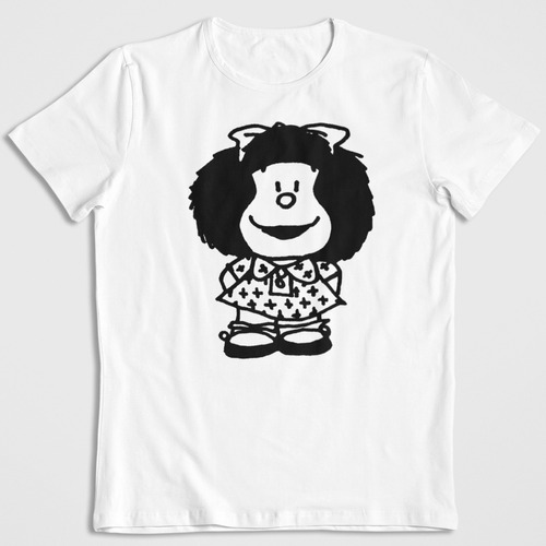 Polera Blanca Algodon Estampada Dtf Mafalda Quino