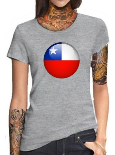 Remera Gris Sublimada Mujer Chile Todos Los Modelos !!!