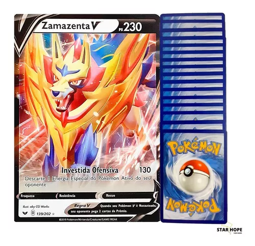 Carta Pokémon Zamazenta V Lendário Grande Jumbo