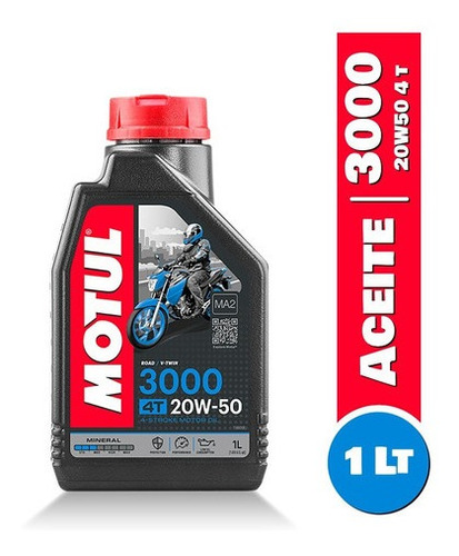 Aceite Motor 20w50 Mineral 3000 4t Motul 1lt