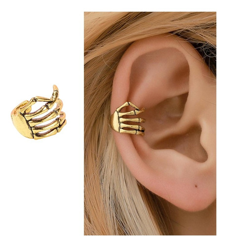 Aretes Mujer Ear Cuff Solitario Ear Cuff Manos