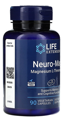 Neuro-mag Magnesium L-threonate 144 Mg 90 Capsulas Sem Sabor
