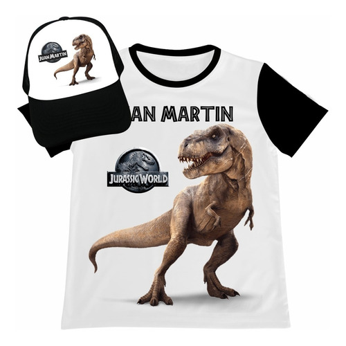 Franela Mas Gorra Combo Niño Jurassic World Dinosaurios