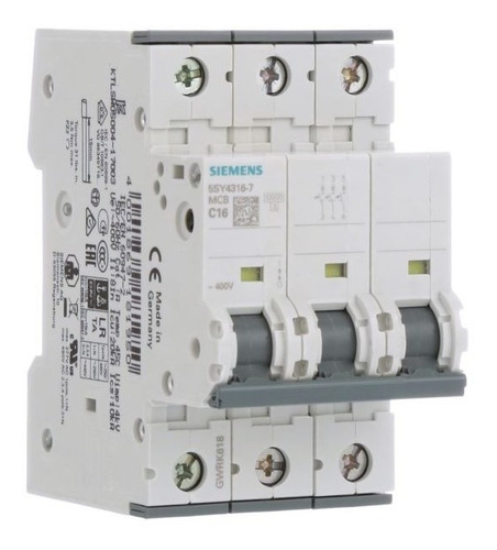 Interruptor Termomagnetico Siemens 3x63amp 3 Polos/riel Din