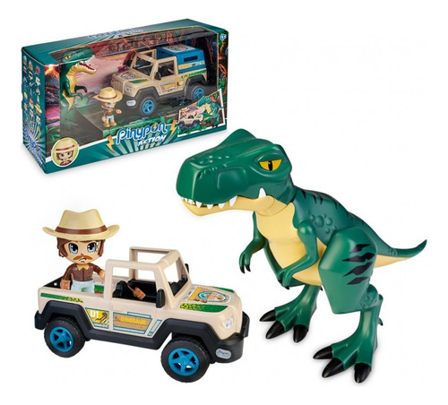Pinypon Con Dinosaurio Y Carro