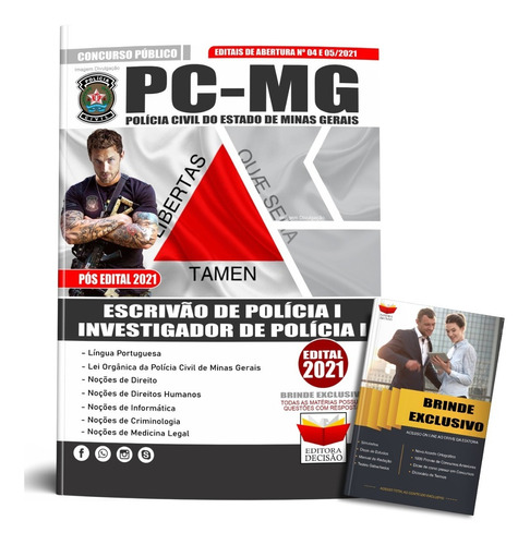 Concurso Pc Mg Investigador + Escrivão Apostila Atualizada