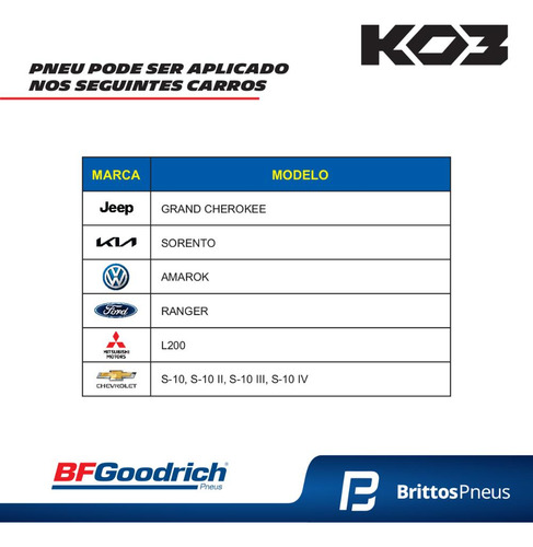 Pneu Bfgoodrich Aro 16 All Terrain Ko3 245/70 R16 113/110s M