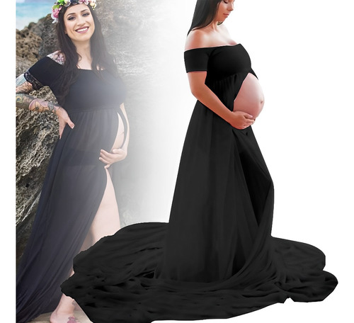 Vestido Maternal Sesión De Fotos Embarazadas Manga Corta