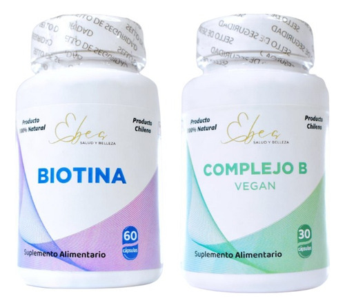 Pack 1  Frascos De Complejo B Vegan + 1 Frasco De  Biotina