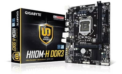 Motherboard Gigabyte Ultra Durable Ga-h110m-h Ddr3 Intel 1151 Hdmi Usb 3.0 Color Negro