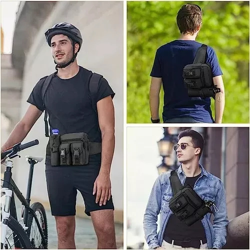 Pochete Tática Multiuso Com Garrafa De Água