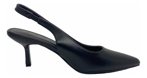 Zapato Stiletto Negros Talón Descubierto