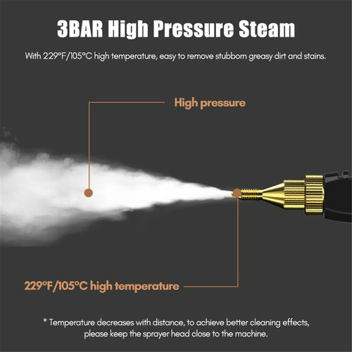 Limpiador De Vapor Portátil De Alta Presión De 2500 W Para E