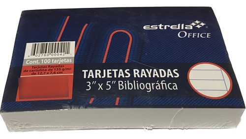 Tarjetas O Fichas Bibliográficas Rayadas (pack De 3)