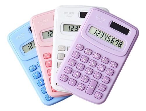 12 Calculadoras De Mesa Bolso Mini Estojo Portátil 8 Dígitos
