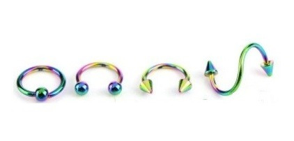 Piercing Arco Iris Orgullo Gay Lgbt X 8 Piezas