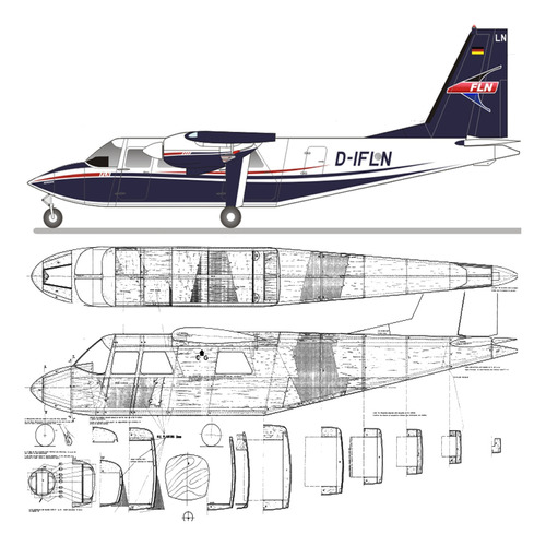 Plano Rc Britten Norman Islander / Pdf ( Envio X Mail )