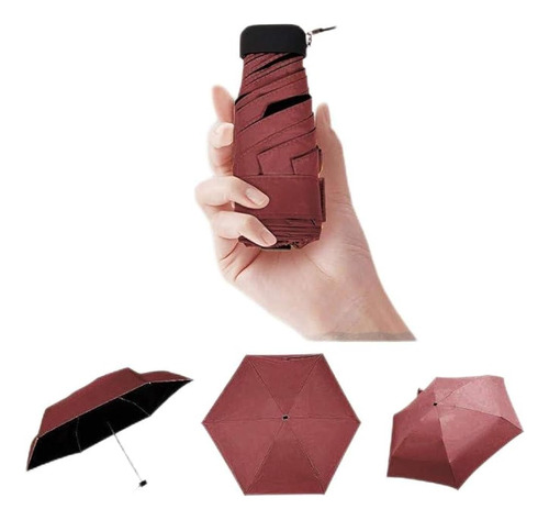 Alovemo 6 Ribstravel Sun&rain Umbrella Mini Plegable Viaje C