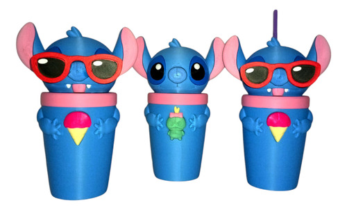 Vaso Milkshake Stitch || Impresión 3d Azul