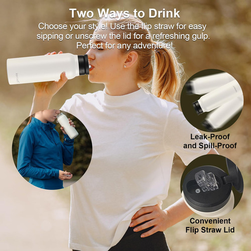 Botella De Agua Aislada Con Soporte Magnético Para Teléfono
