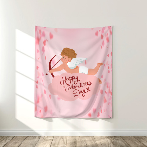 Decoración Dia Del Amor San Valentín 144x100 Cm Tela Color Cupido