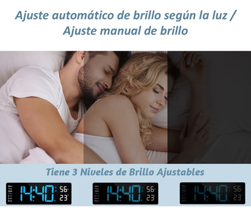 Reloj De Pared Digital Con Termómetro, Alarmas Y Calendario
