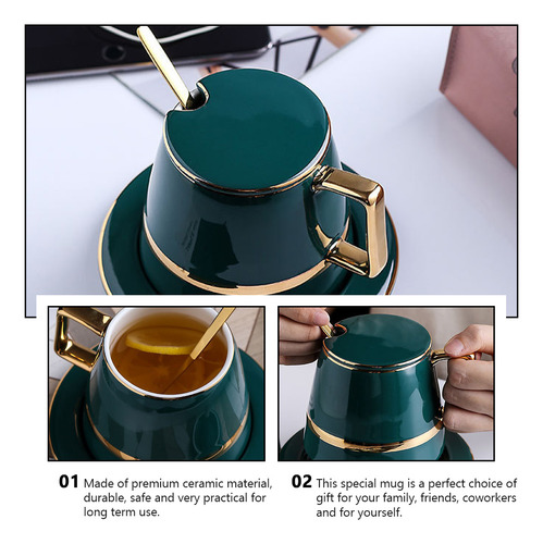 1 Juego De Tazas De Café De Cerámica Con Platillo Para Café