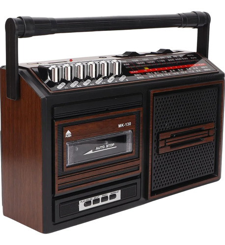 Radio Cassette Retro Pila Corriente Usb/sd/mp3 Marrón Oscuro