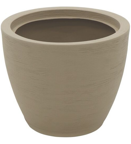 Vaso Asteca Com Prato 24cm Cor Granito Areia Liso