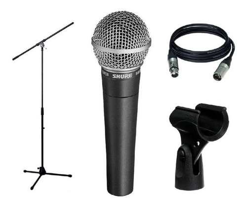 Microfonos Para Voces Shure Sm58 Combo Con Soporte Y Cable