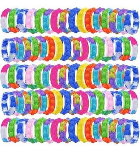 80 Pulseras Antiestrés Con Burbujas Juguetes Sensoriales Par