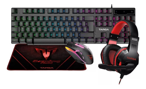 Kit X4 Teclado Mouse Auriculares Pad Gamer Targa Mars 400