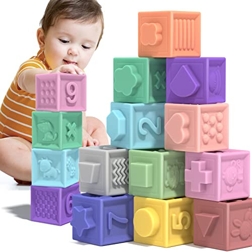 Baby Toys Blocks, Soft Stacking Building Blocks Educati...