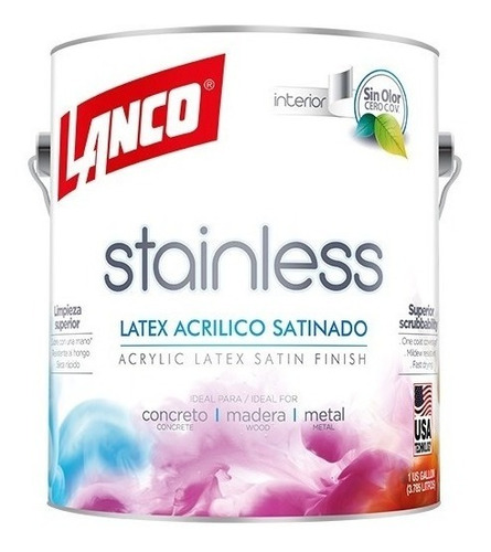 Pintura Lavable Libre De Olor Lanco Stainless