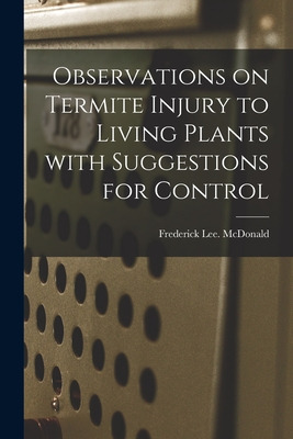 Libro Observations On Termite Injury To Living Plants Wit...